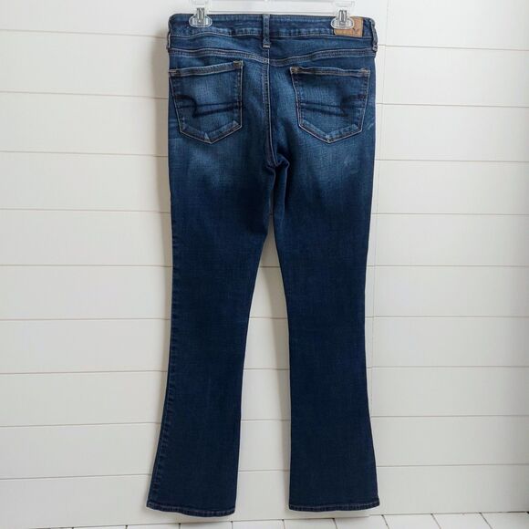 American Eagle Women's 8 Inseam 30.5" Skinny Kick Jeans Boot Cut Blue Med. Wash - Picture 3 of 11